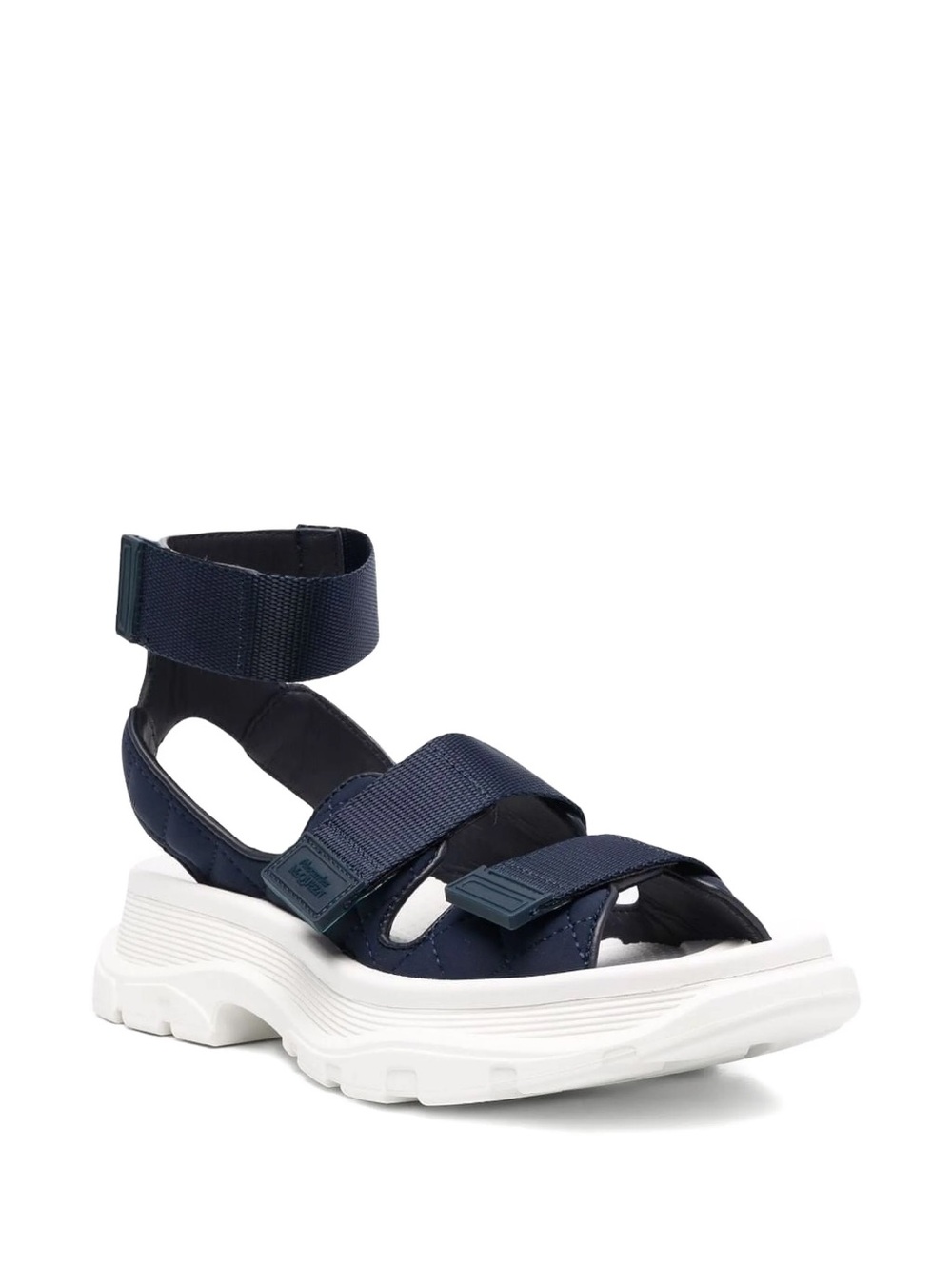 Alexander McQueen Navy and White Sport Strap Sandal